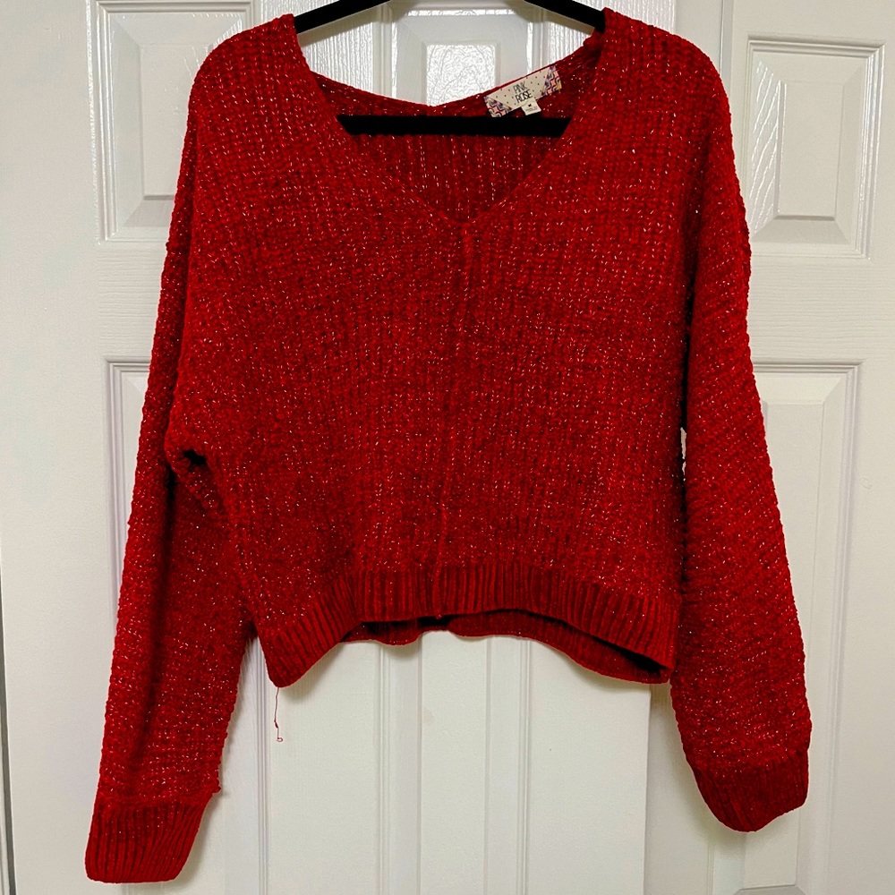 Red Crop Sweater